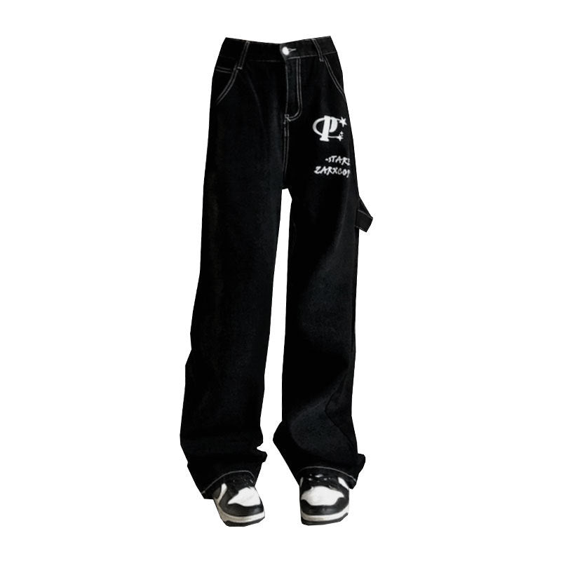 Damen Vintage Schmetterlings Jeans