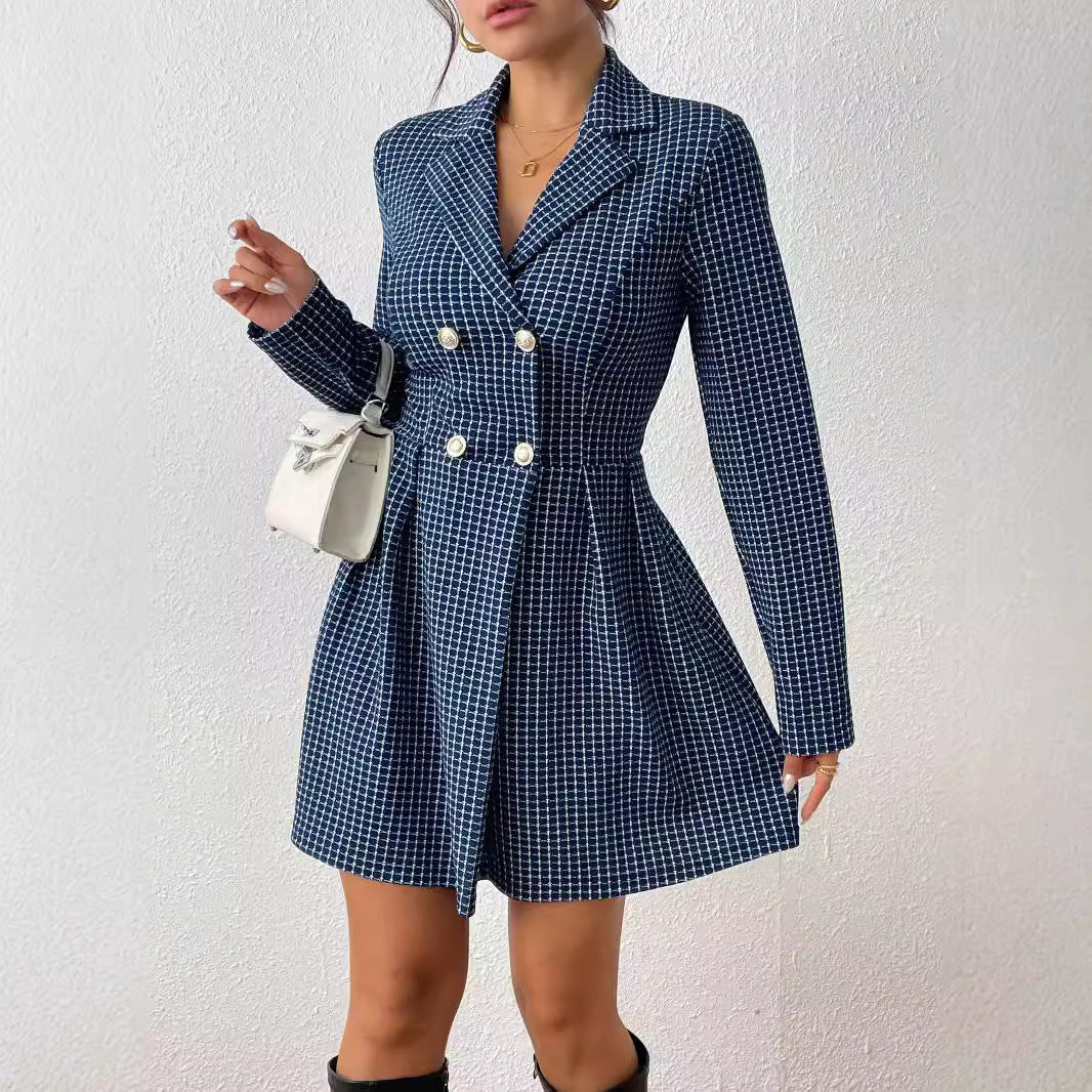 V-neck Long Sleeve Skirt Coat