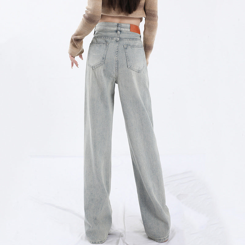 Damen Light Blue Jeans mit hoher Taille