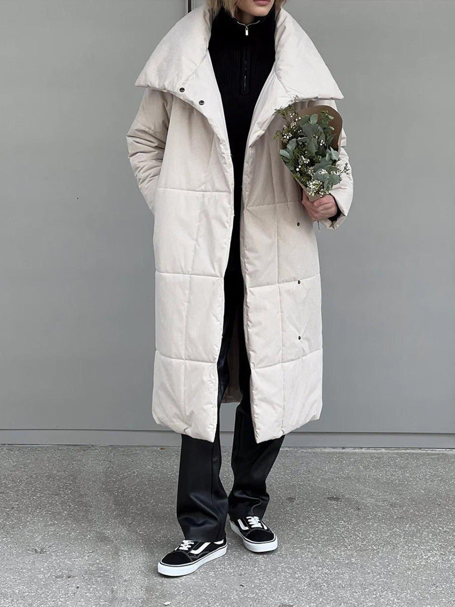 Warm Long Stand-up Collar Cotton Coat Jacket