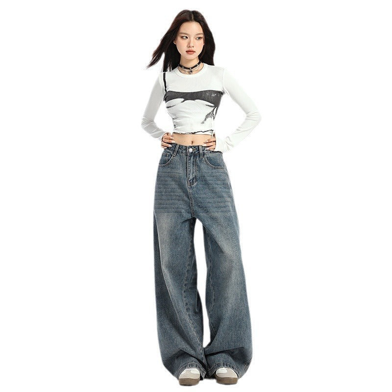 American Retro Loose Wide-leg Jeans
