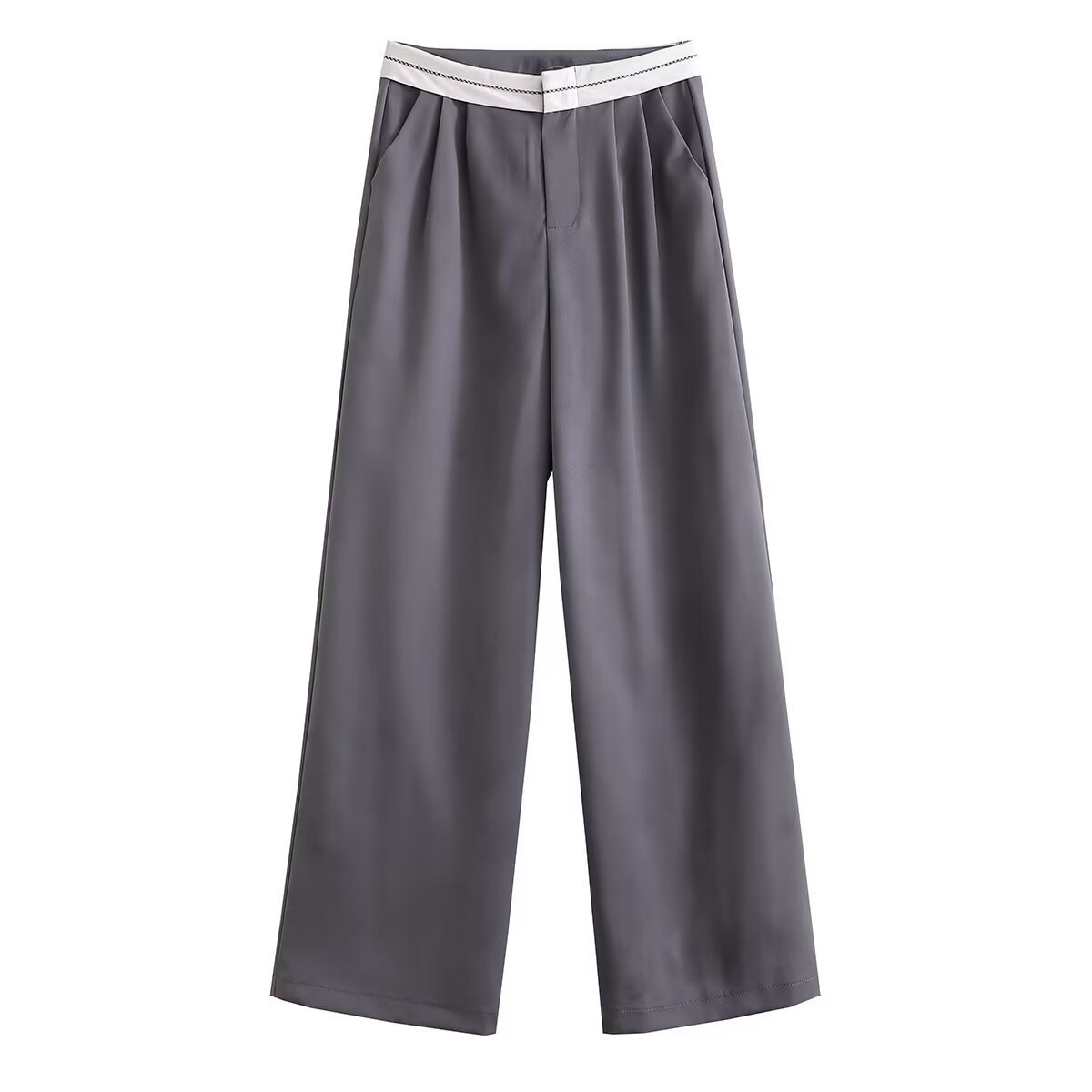 Contrast Color Casual Trousers