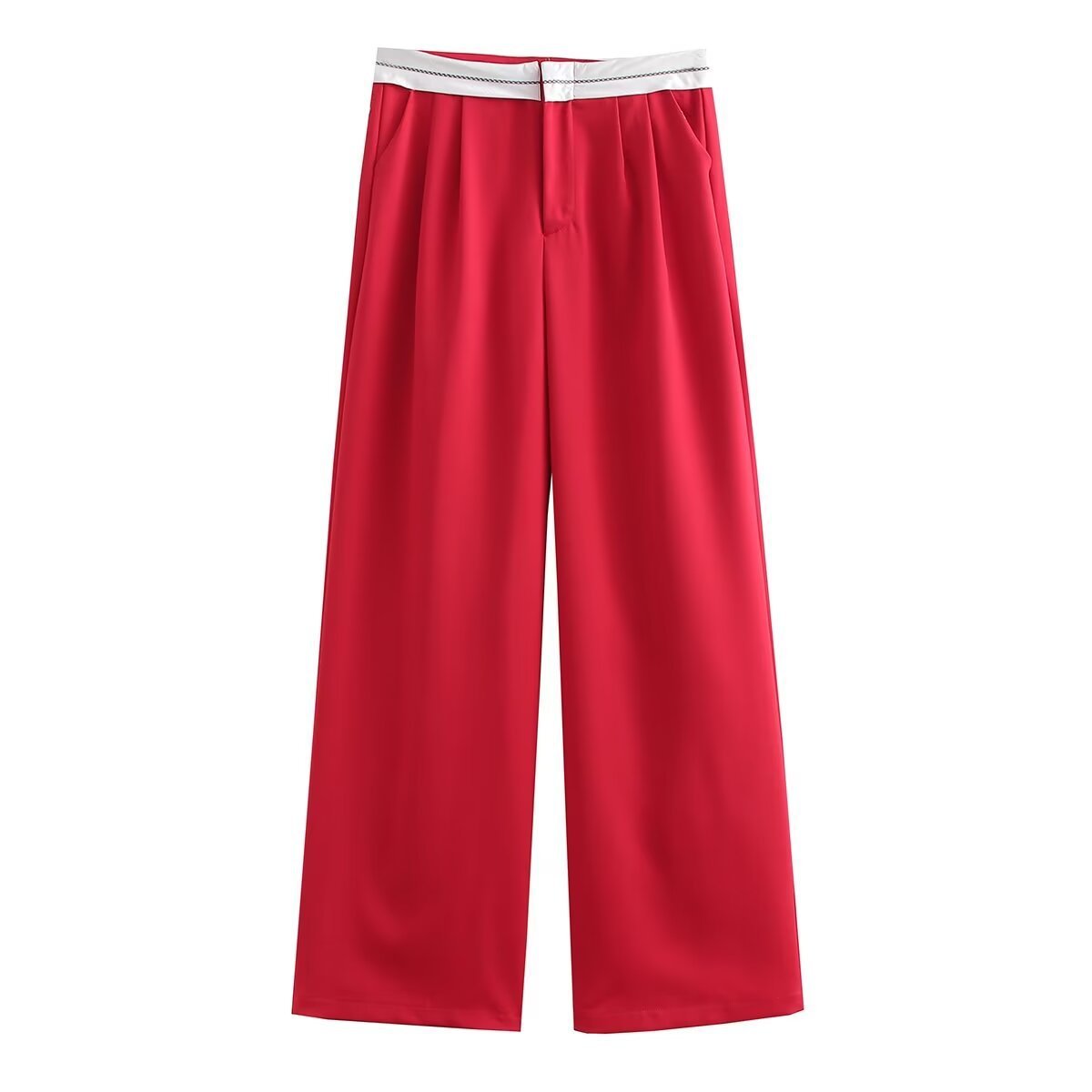Contrast Color Casual Trousers