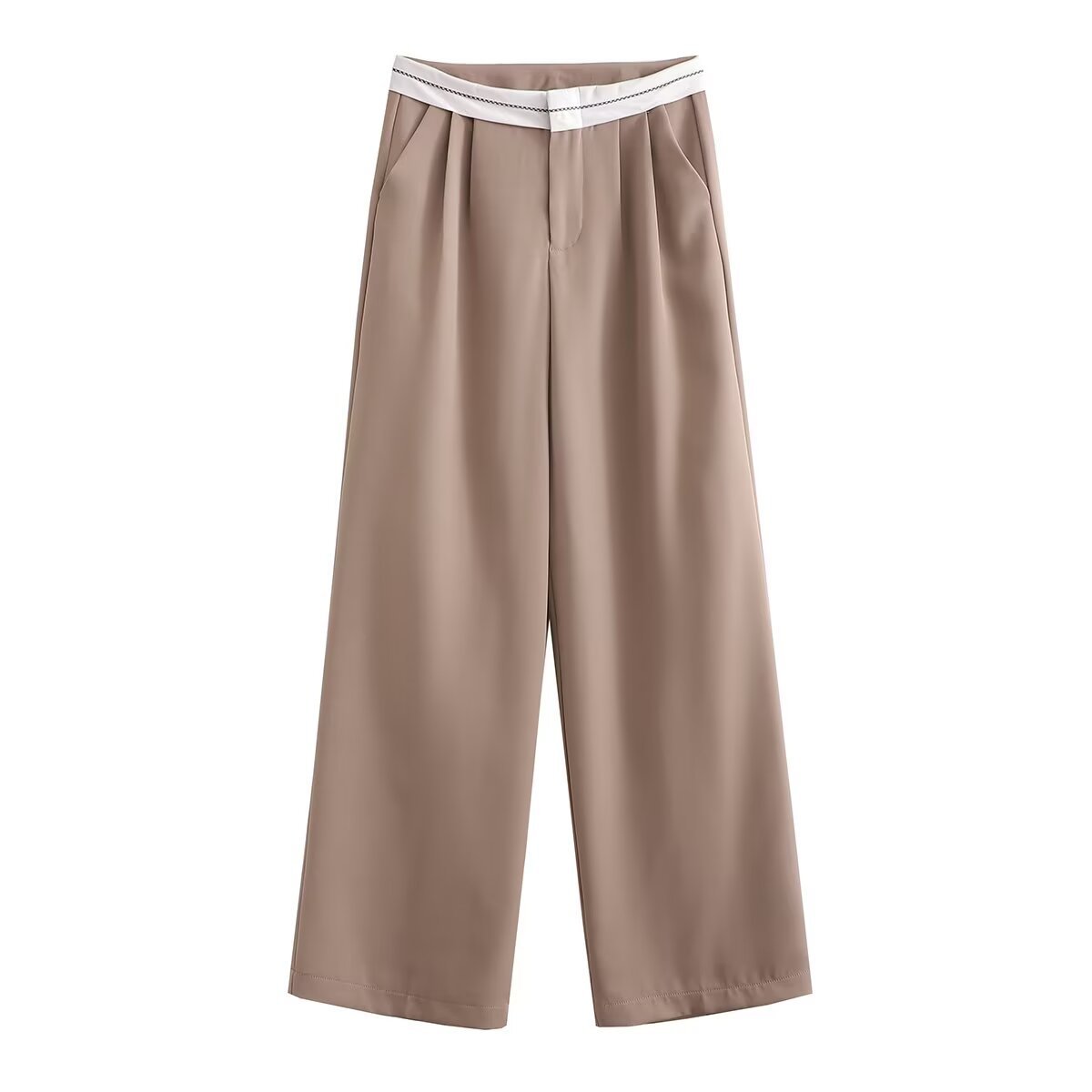 Contrast Color Casual Trousers