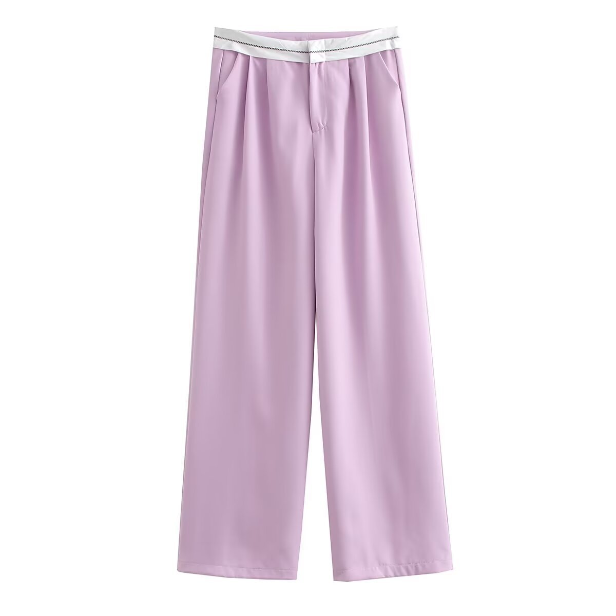 Contrast Color Casual Trousers