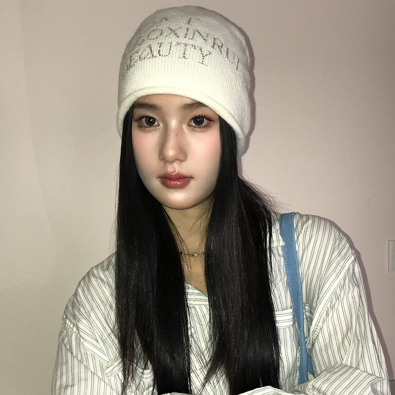 Gray Knitted Wool Hat