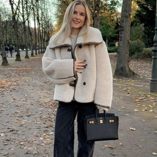 Long Sleeve Plush Coat