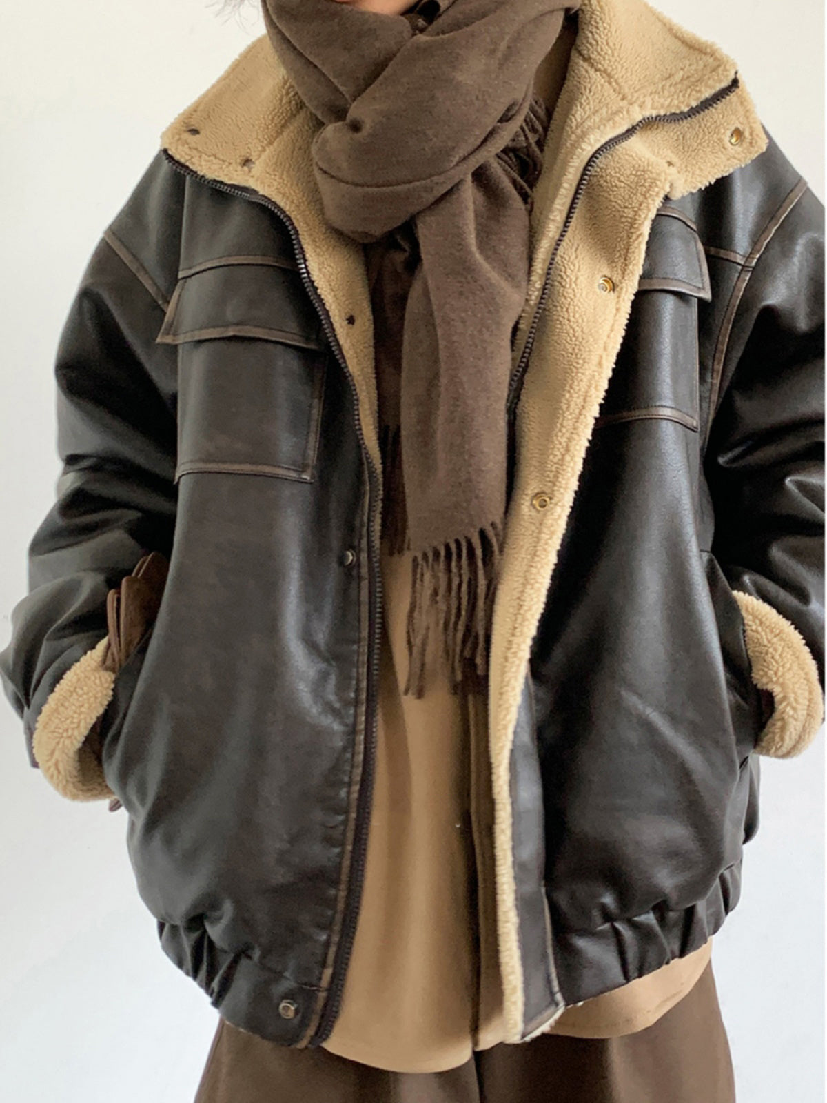 Retro Coat Loose Leather Jacket