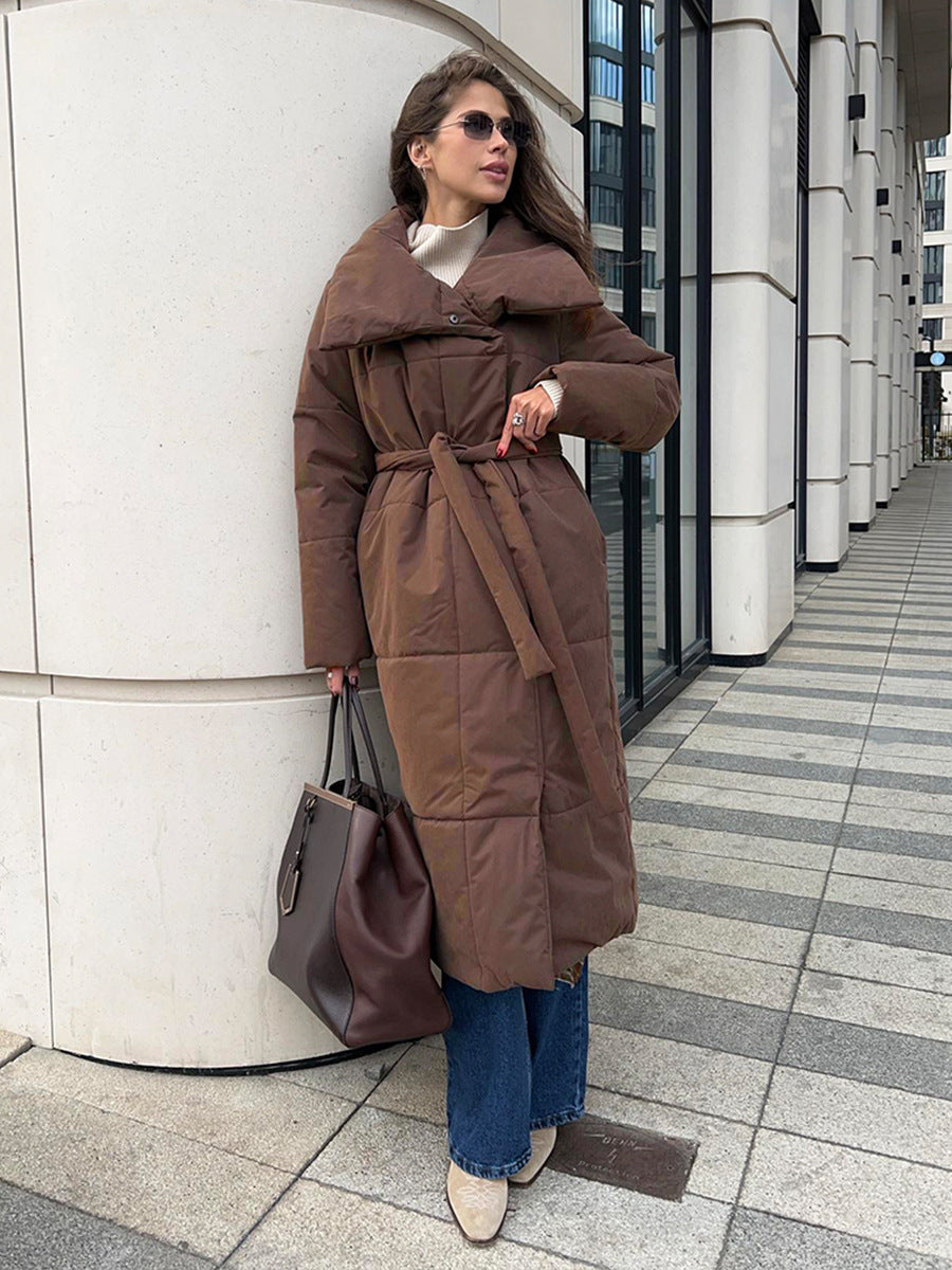 Warm Long Stand-up Collar Cotton Coat Jacket