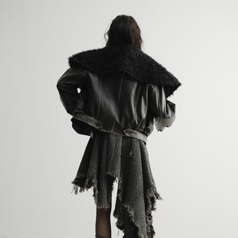 Cool Handsome Relaxed Leather Jacket