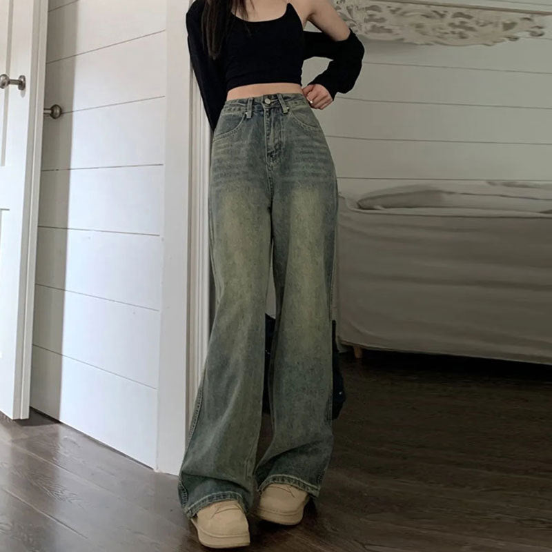 Damen Lässige Retro Jeans