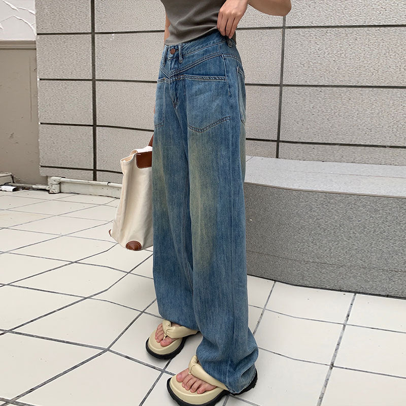 Damen Loose Retro blue Jeans