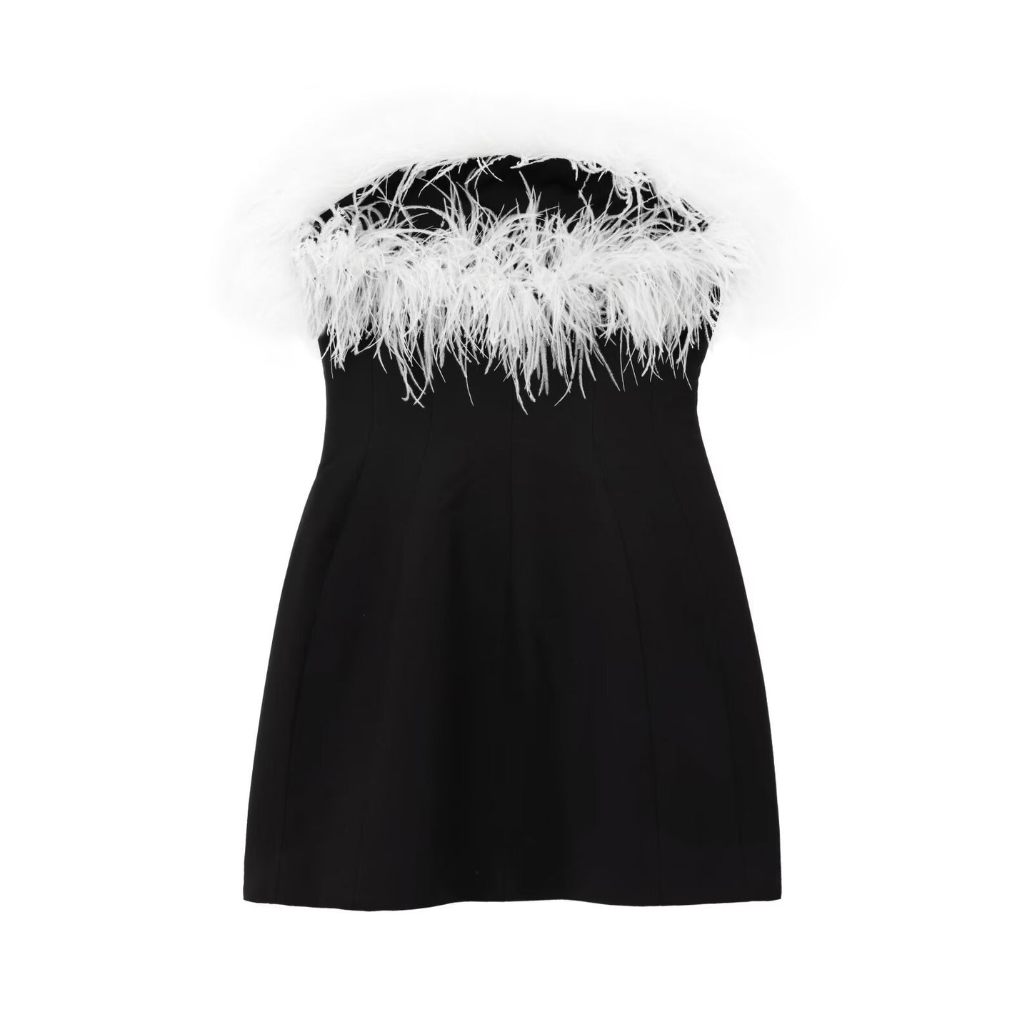 Elastic Hot Girl Feather Decoration Dress