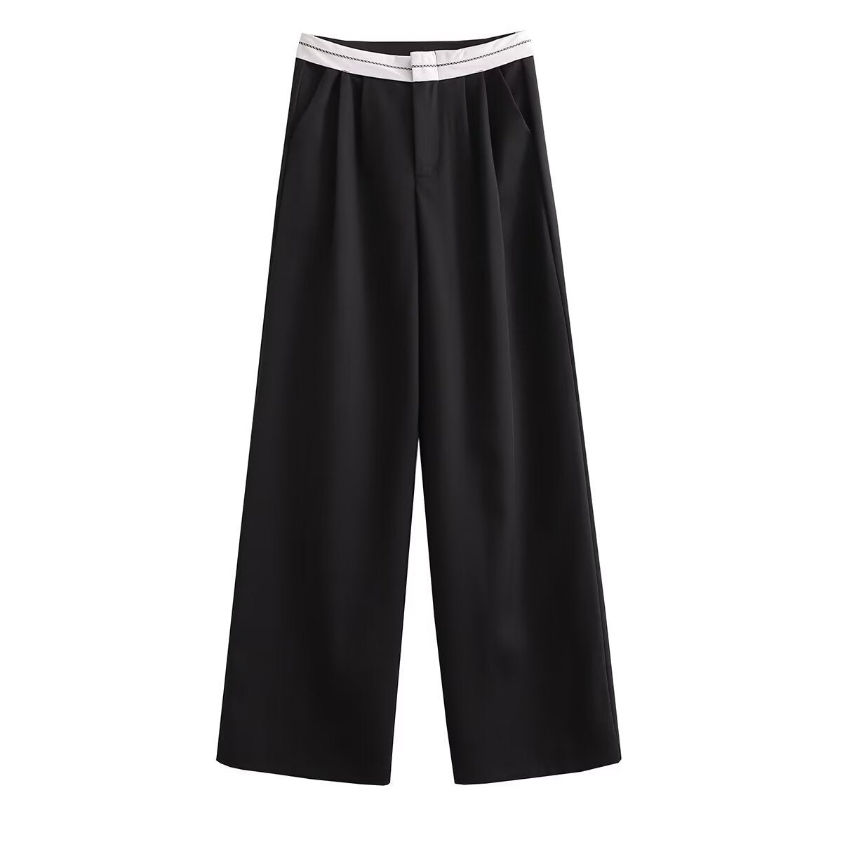 Contrast Color Casual Trousers