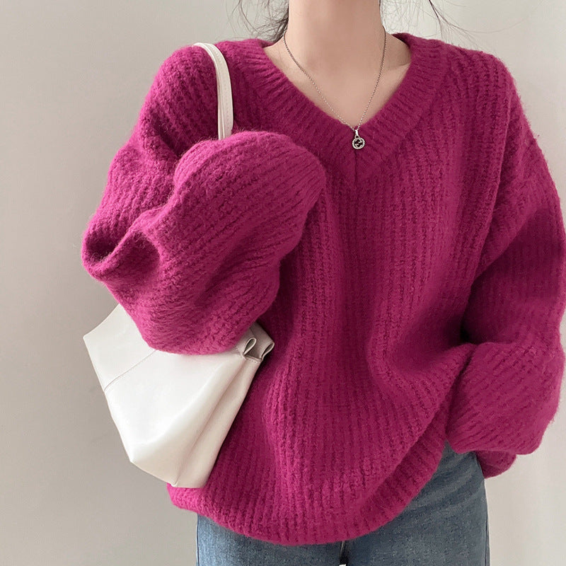 Long-sleeved Knitted Top For Women