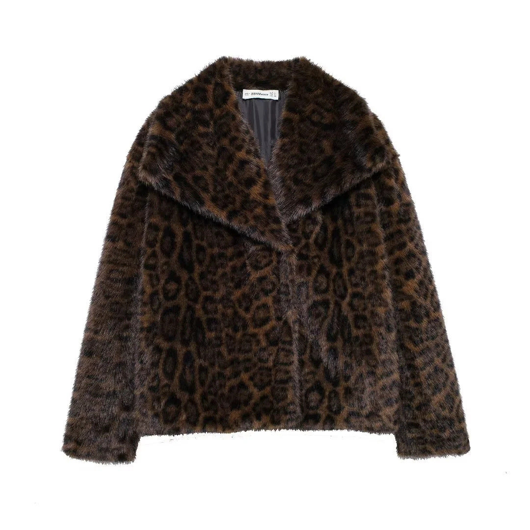 Damen Faux Fur Fluffy Jacket