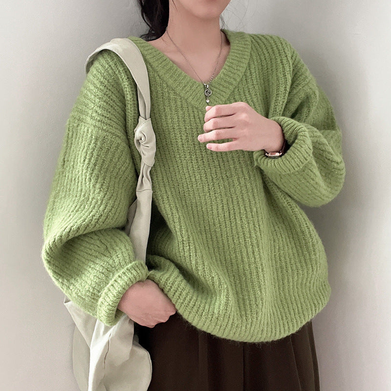 Long-sleeved Knitted Top For Women