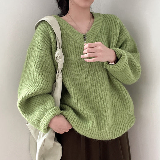 Long-sleeved Knitted Top For Women