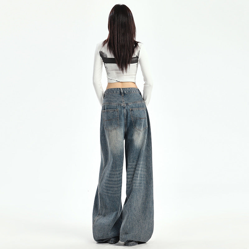 American Retro Loose Wide-leg Jeans