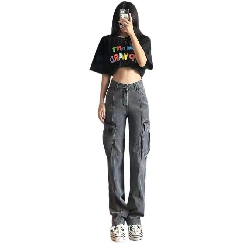 Damen Retro Cargo Jeans