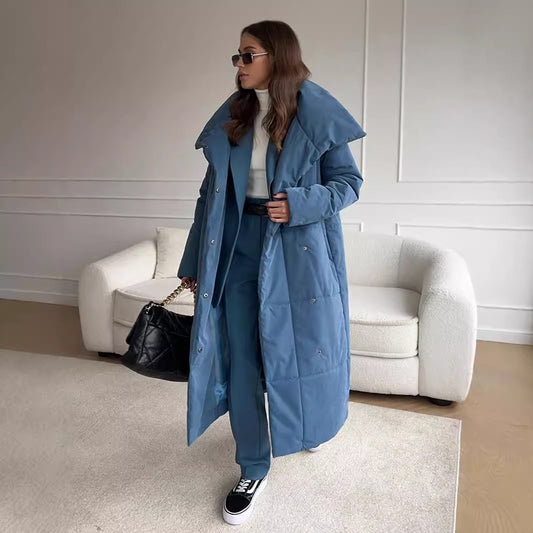 Warm Long Stand-up Collar Cotton Coat Jacket
