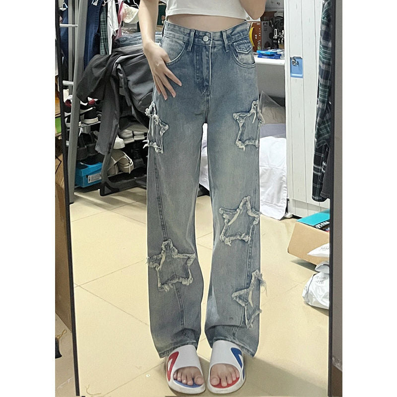 Damen Loose Straight-leg Jeans