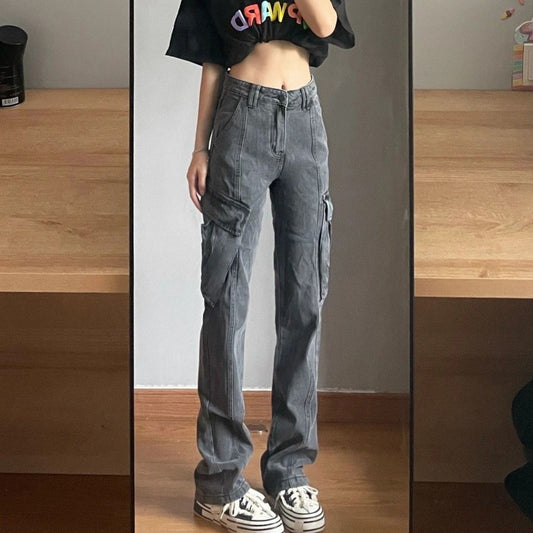 Damen Retro Cargo Jeans