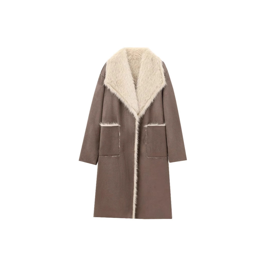 Fashion Long Turn-down Collar Coat