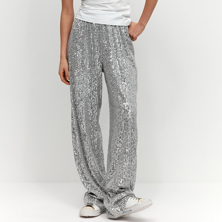 Sequins Straight Pants Women