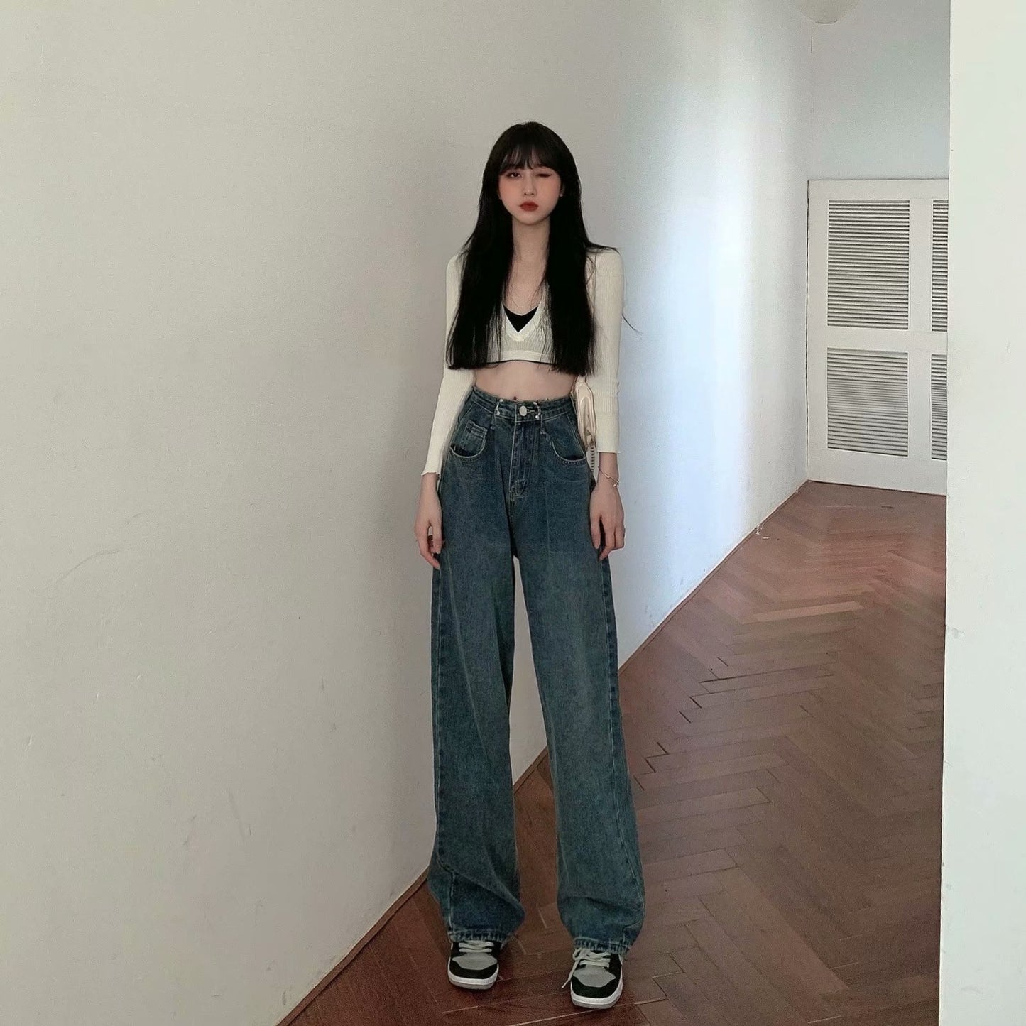 Damen Vintage Straight-leg Jeans