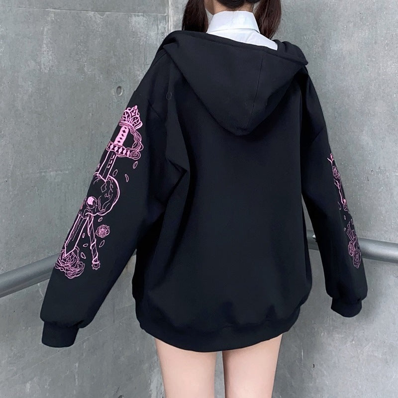 Dammen Hoodie Lose Zipper