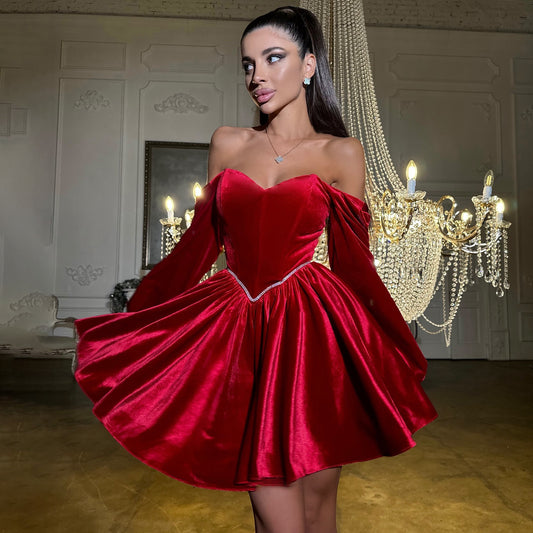 Women's Sexy Party Dress Velvet Princess Dress