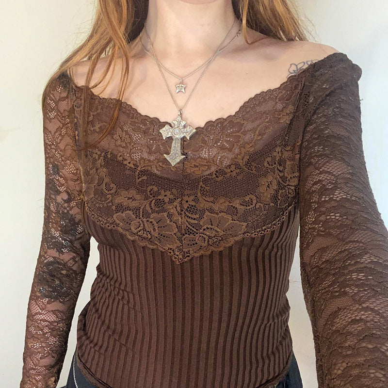 V-neck Lace Top For Women