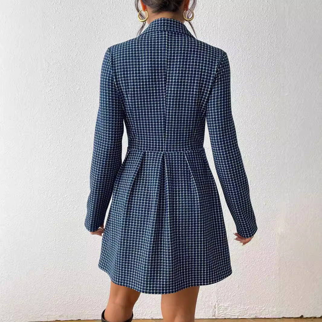 V-neck Long Sleeve Skirt Coat