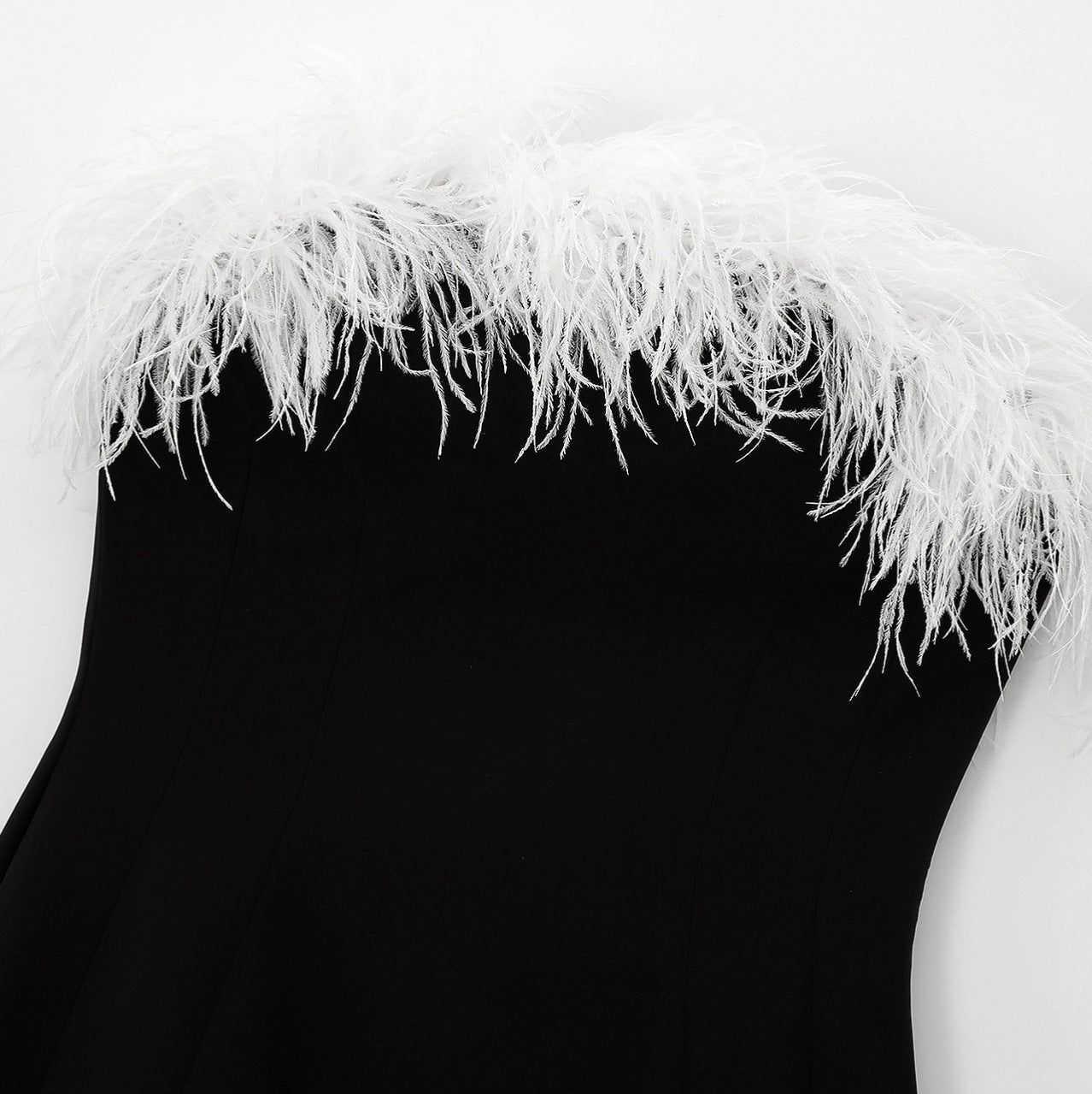 Elastic Hot Girl Feather Decoration Dress