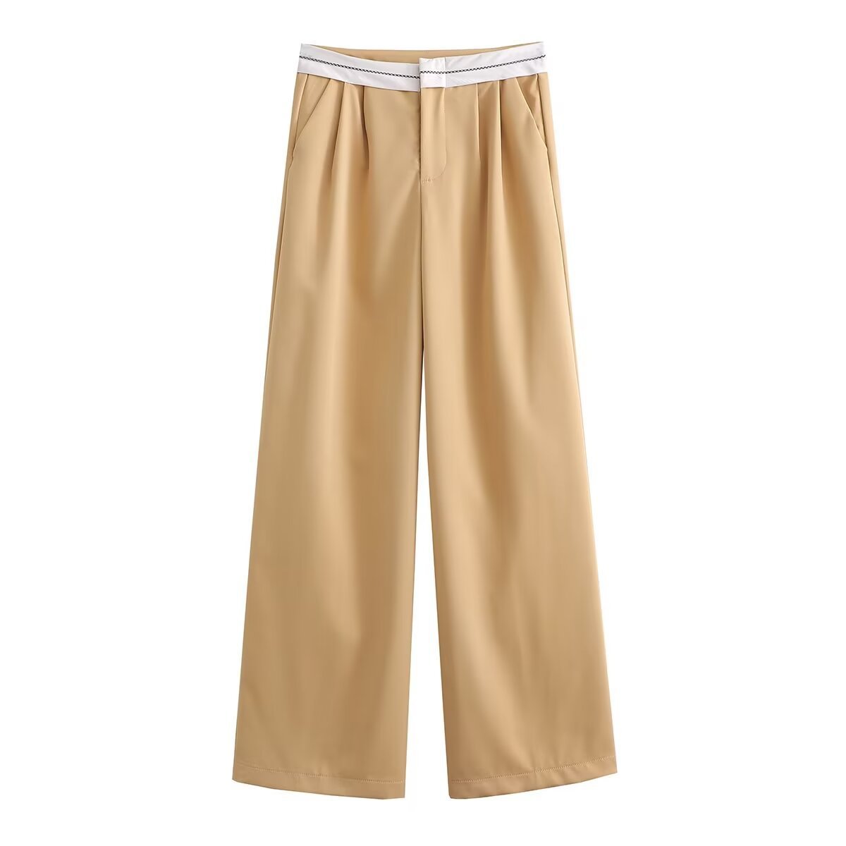 Contrast Color Casual Trousers